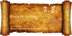 Kocsik Erika névjegykártya